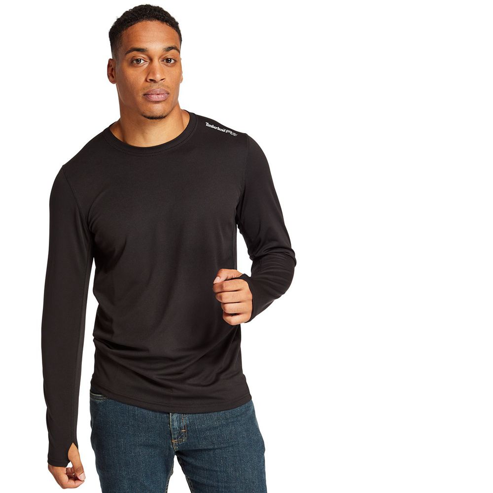 Timberland Mens T-Shirts PRO® Wicking Good Long Sleeve - Black - India OR5987610